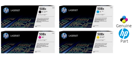 OEM HP 508X, CF360X, CF361X, CF362X, CF363X Toner Cartridge, Pack (black &  color), High Yield, Use in Color LaserJet Enterprise M553 M553n M553dn