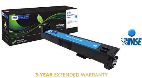 M855X MSE Model MSE022185114 Premium Cyan Toner Cartridge for Use with HP Hewlett Packard LaserJet Enterprise M855DN NFC and M855XH Printers; up to 31500 Pages Based on at 5 Percent Coverage 